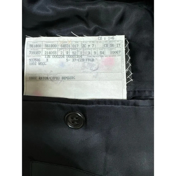 Ermenegildo Zenga 100% Wool Suit Jacket Size 44 Regular Navy Office Business - Picture 8 of 8